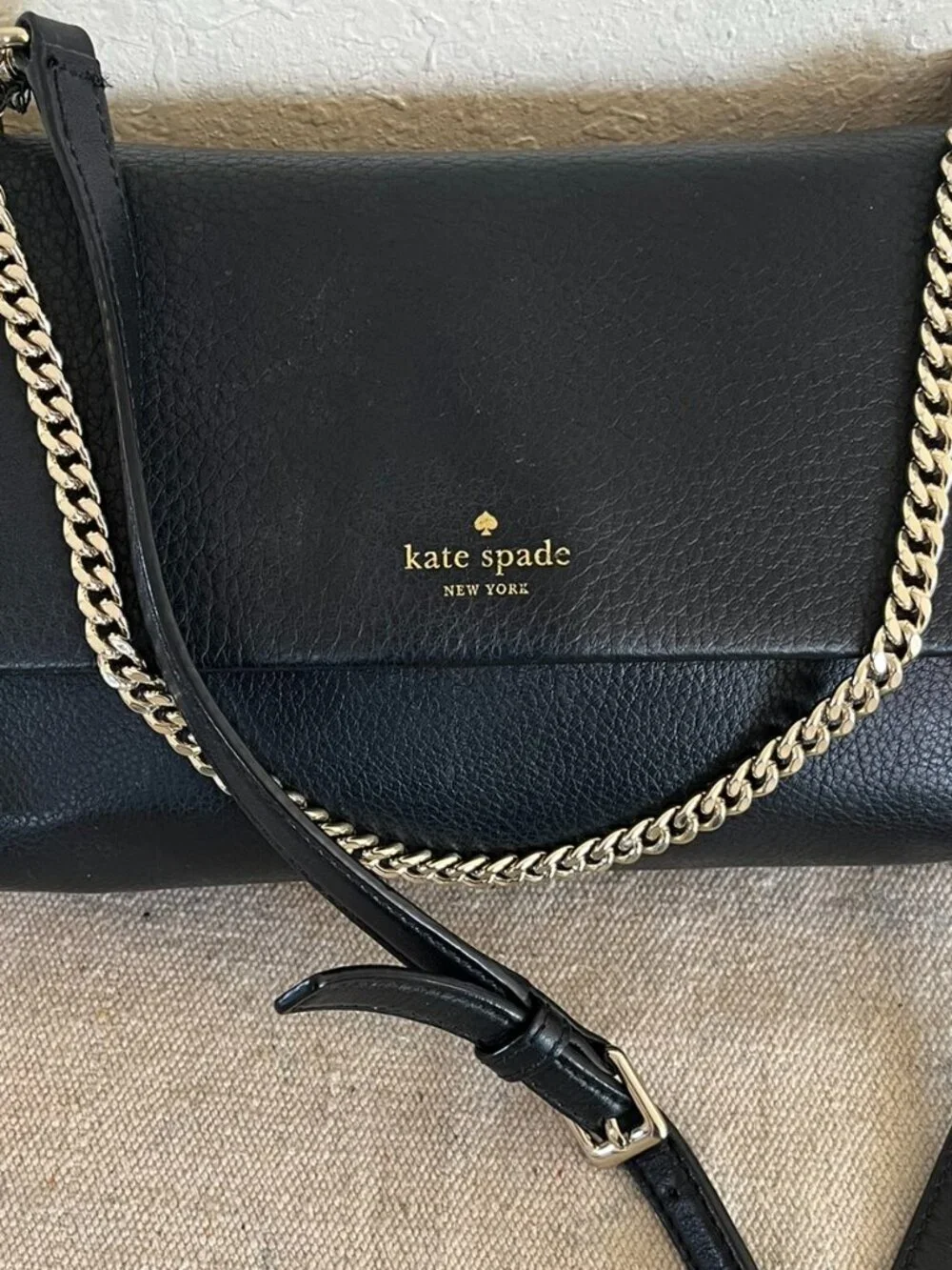 Kate Spade Lr Madison Willow Flap Black Saffiano Leather Crossbody Bag